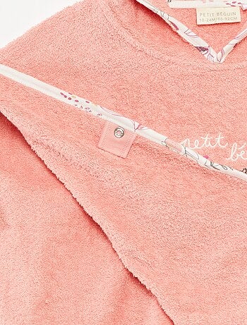 Poncho da bagno con ricami e tasca a marsupio