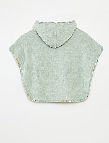 Poncho da bagno con ricami e tasche a marsupio