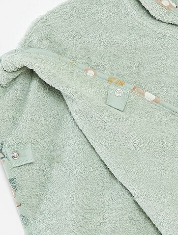 Poncho da bagno con ricami e tasche a marsupio