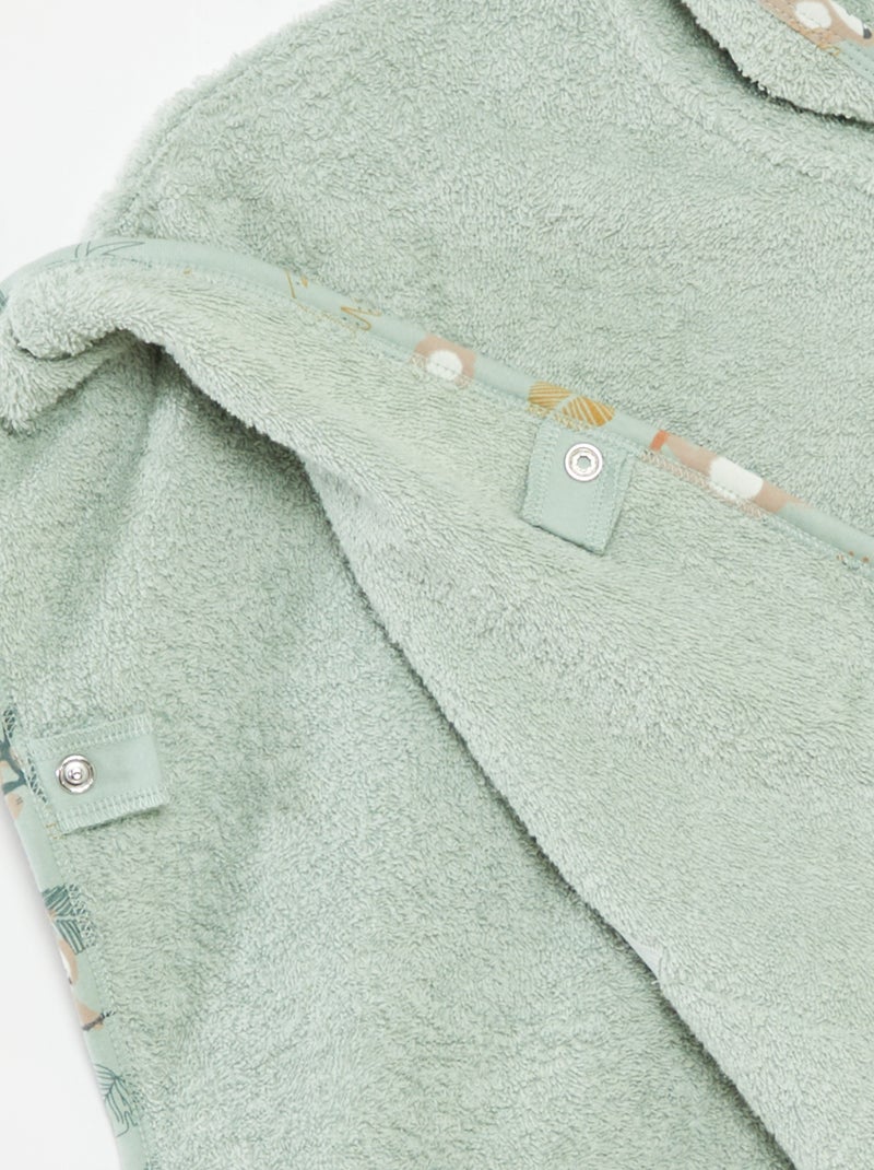 Poncho da bagno con ricami e tasche a marsupio Beige - Kiabi