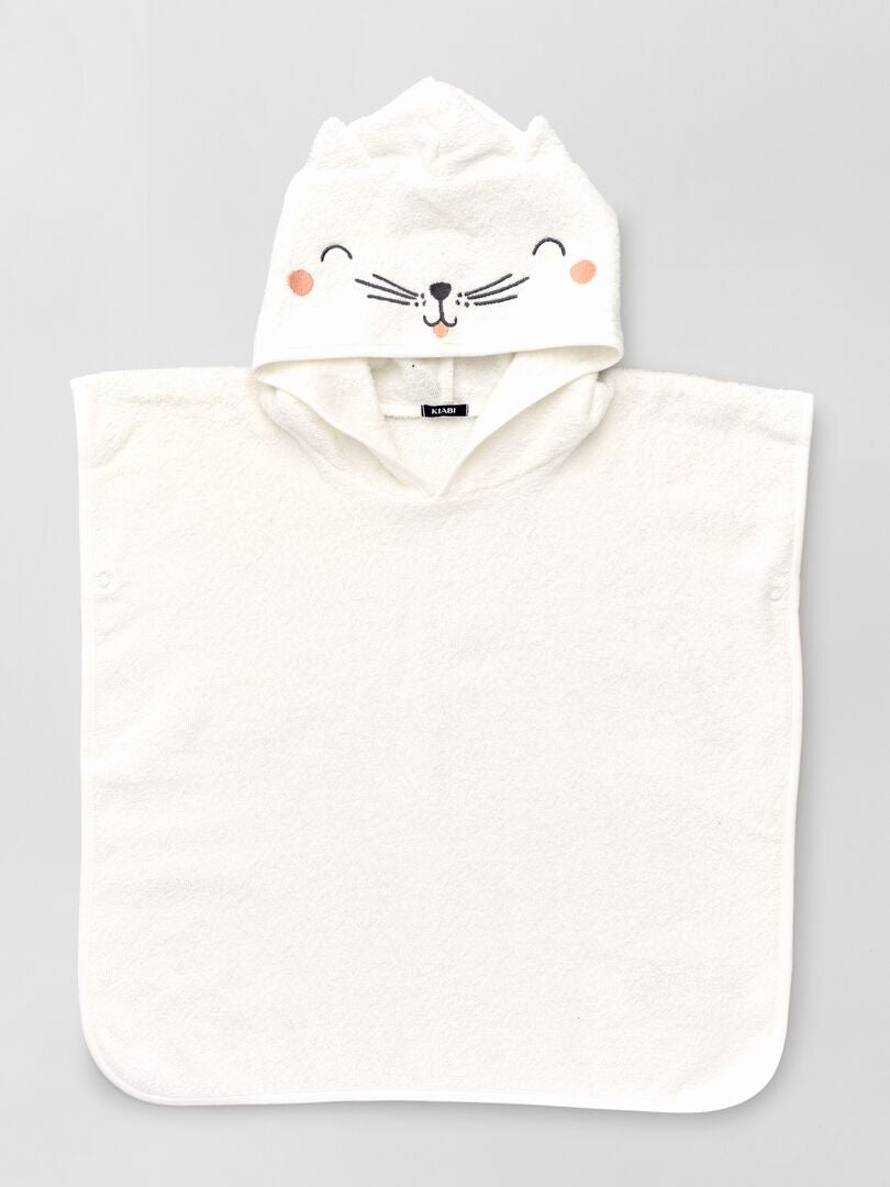 Poncho da bagno 'gatto' BIANCO - Kiabi