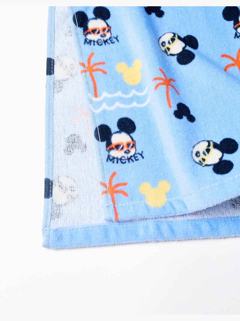 Poncho da spiaggia con cappuccio in cotone con Mickey Blu chiaro - Kiabi