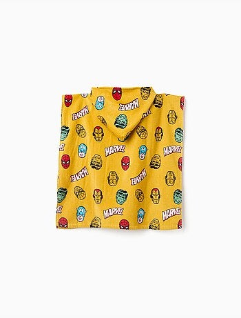 Poncho da spiaggia con cappuccio in cotone con motivo marvel