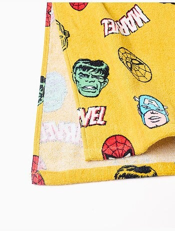 Poncho da spiaggia con cappuccio in cotone con motivo marvel