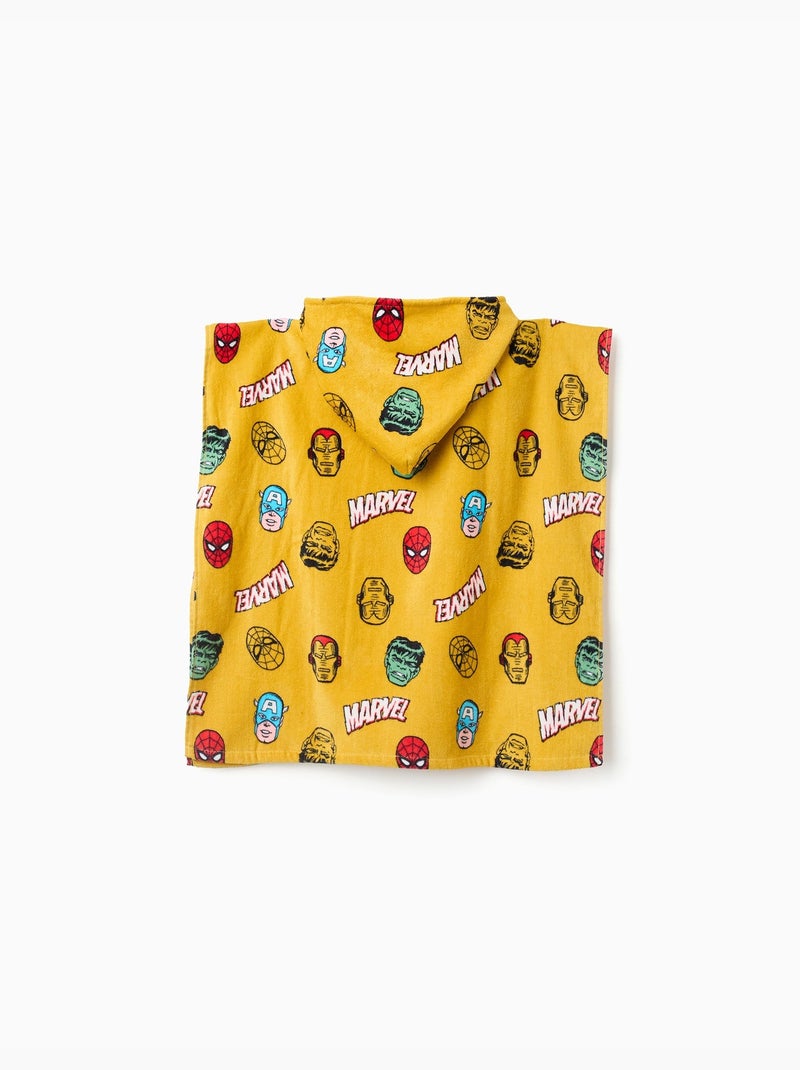 Poncho da spiaggia con cappuccio in cotone con motivo marvel Giallo scuro - Kiabi