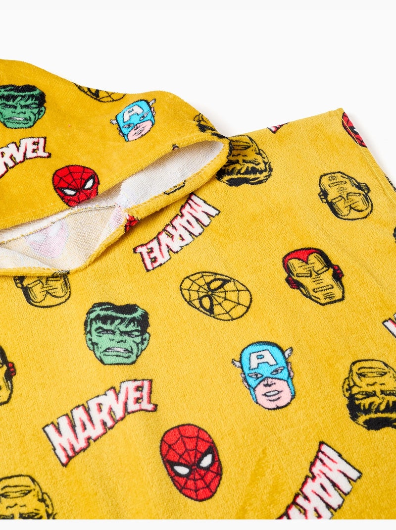 Poncho da spiaggia con cappuccio in cotone con motivo marvel Giallo scuro - Kiabi