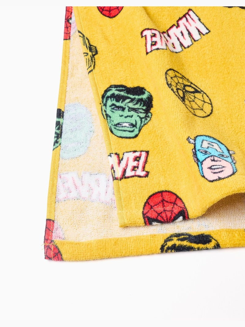 Poncho da spiaggia con cappuccio in cotone con motivo marvel Giallo scuro - Kiabi