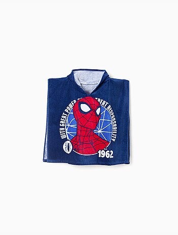Poncho da spiaggia con cappuccio in cotone con spider-man
