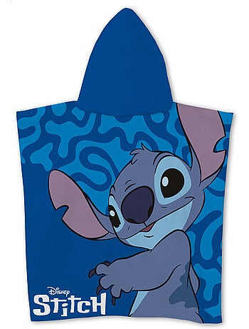 Poncho da Spiaggia Disney Stitch 55x110cm – Close-Up Blu Marino – Cappuccio – 100% Poliestere – Lice