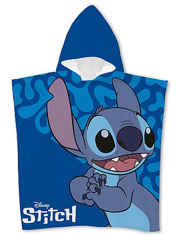 Poncho da Spiaggia Disney Stitch 55x110cm – Close-Up Blu Marino – Cappuccio – 100% Poliestere – Lice