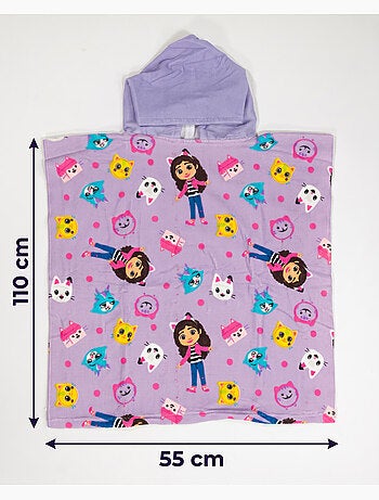 Poncho da Spiaggia Gabby's Dollhouse 55x110cm – Cappuccio – 100% Poliestere – Licenza Ufficiale