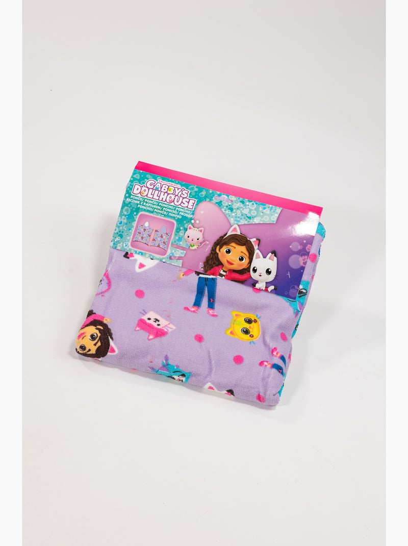 Poncho da Spiaggia Gabby's Dollhouse 55x110cm – Cappuccio – 100% Poliestere – Licenza Ufficiale Nero Malva - Kiabi