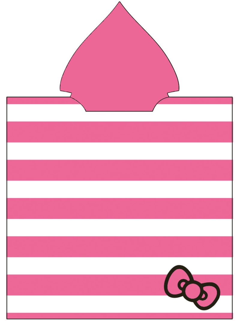Poncho da Spiaggia Hello Kitty 60x120cm – Righe Rosa Bianco – Cappuccio Appuntito – 100% Poliestere Beige/Rosa - Kiabi