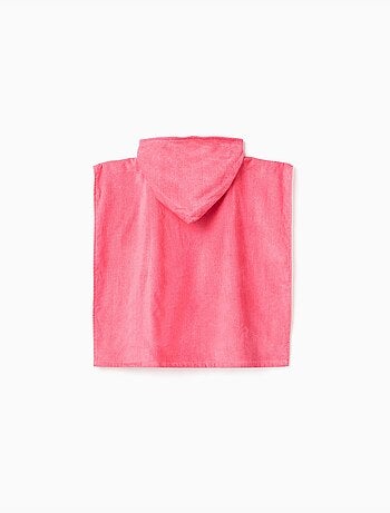Poncho da spiaggia in cotone con cappuccio e stampa Stitch