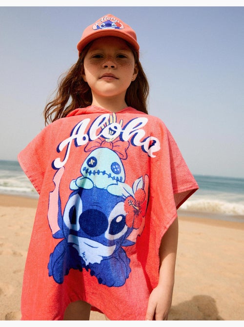 Poncho da spiaggia in cotone con cappuccio e stampa Stitch - Kiabi