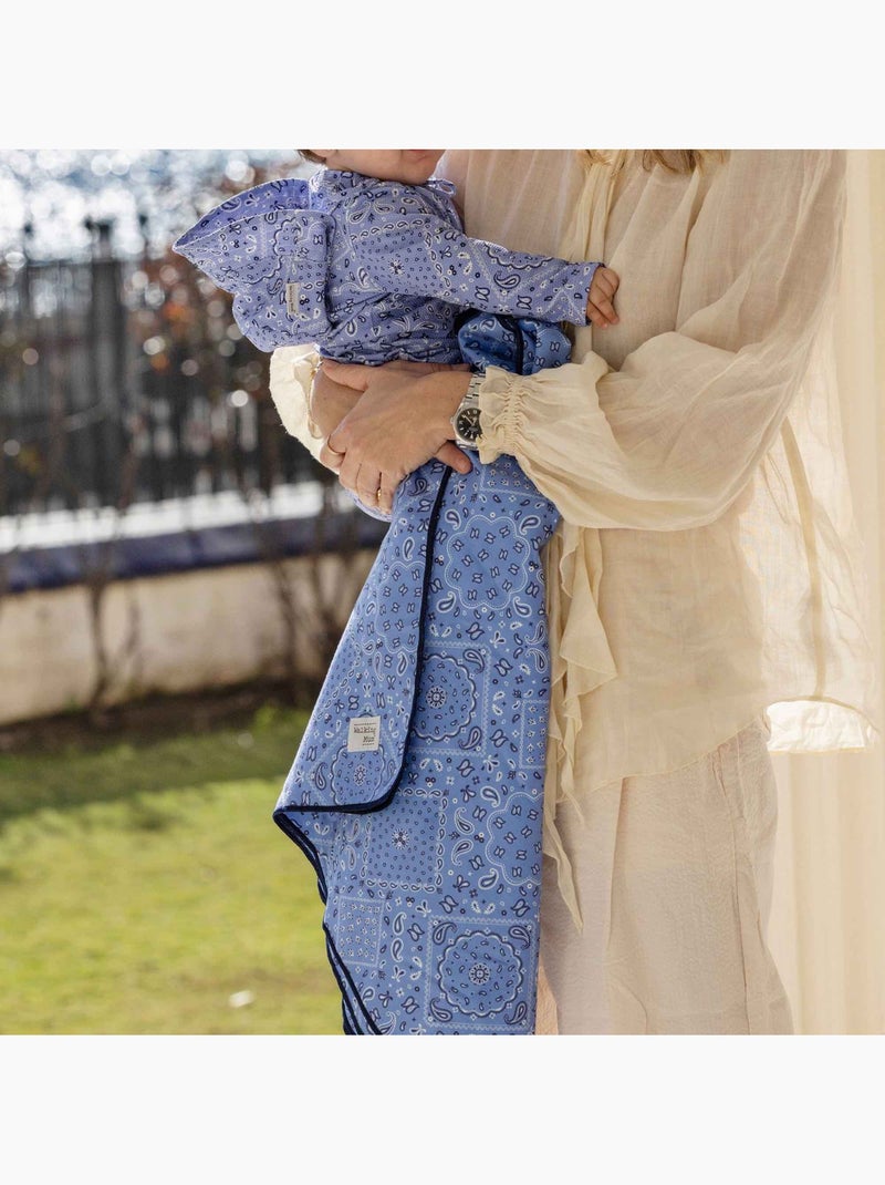Poncho da spiaggia in microfibra per neonati | Walking Mum Blu - Kiabi