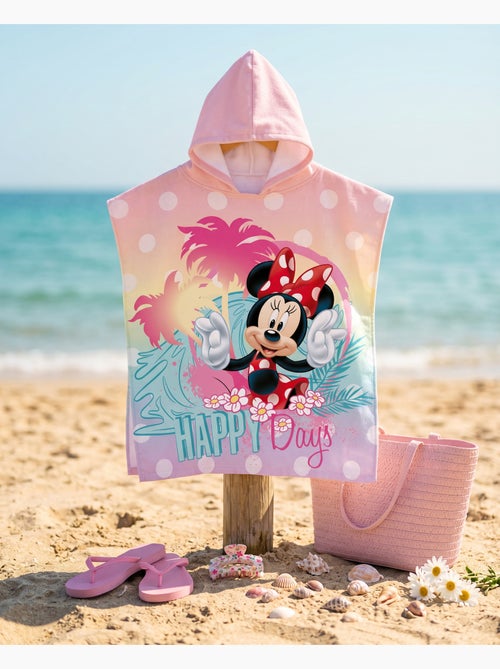 Poncho da Spiaggia Minnie Mouse Happy Days 55x110cm – Pastello Rosa – Cappuccio – 100% Poliestere – - Kiabi Poncho da Spiaggia Minnie Mouse Happy Days 55x110cm – Pastello Rosa – Cappuccio – 100% Poliestere – - Kiabi