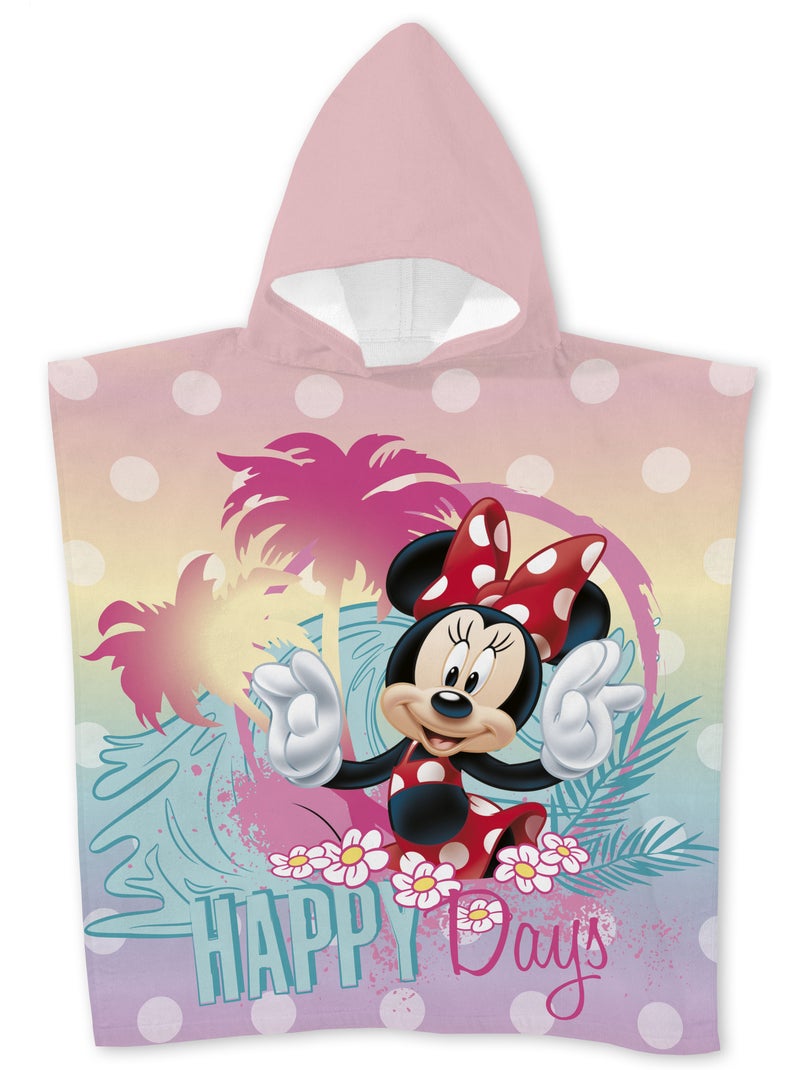 Poncho da Spiaggia Minnie Mouse Happy Days 55x110cm – Pastello Rosa – Cappuccio – 100% Poliestere – Nero Rosa chiaro - Kiabi