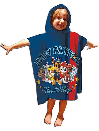 Poncho da Spiaggia PAW Patrol 50x110cm – Squadra Completa Here to Help – Cappuccio – 100% Poliestere