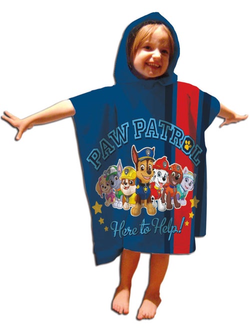 Poncho da Spiaggia PAW Patrol 50x110cm – Squadra Completa Here to Help – Cappuccio – 100% Poliestere - Kiabi