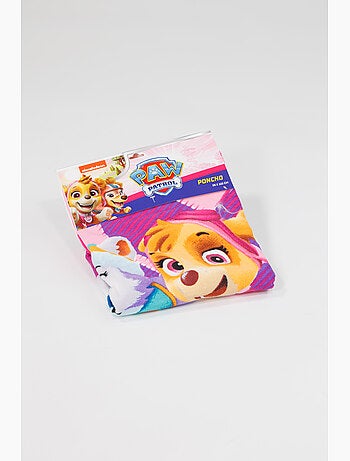 Poncho da Spiaggia PAW Patrol Skye Everest 55x110cm – Rosa Fucsia – Cappuccio Appuntito – 100% Polie