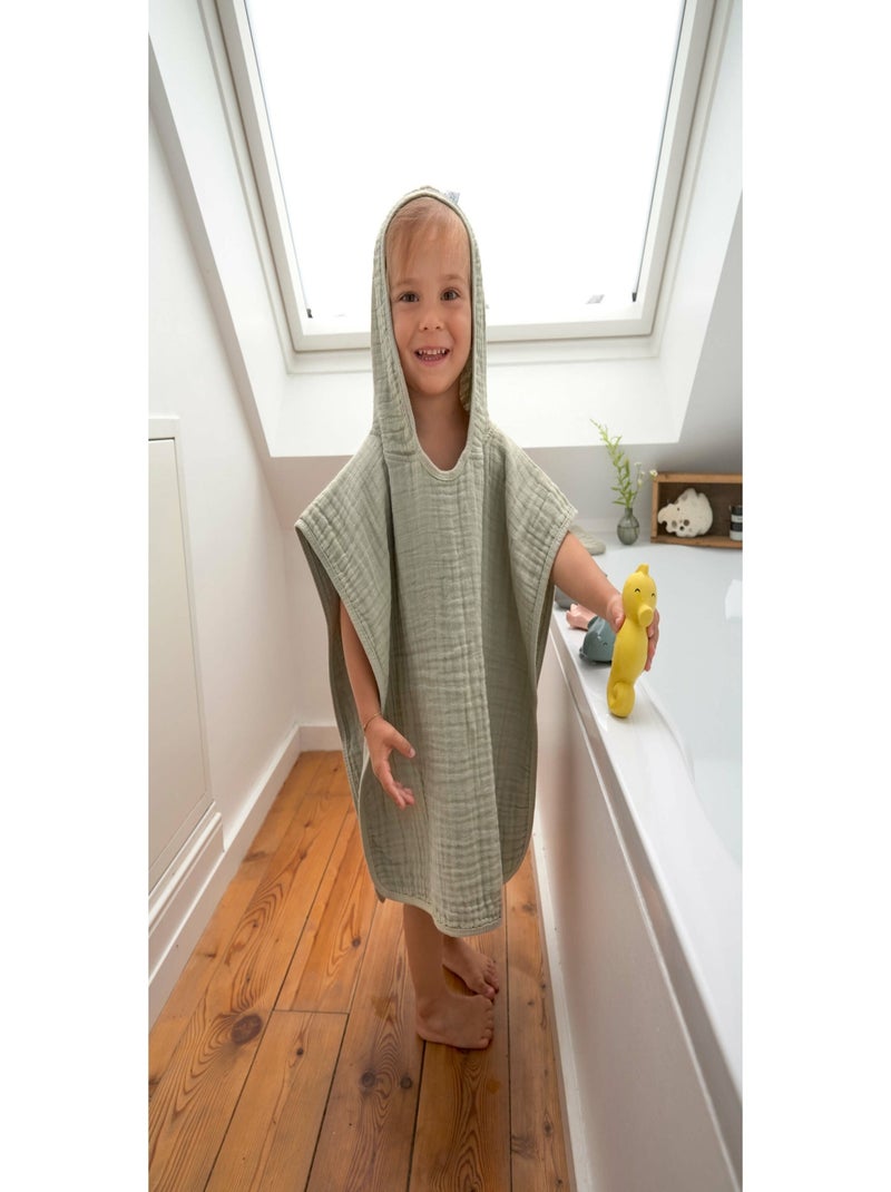 Poncho Enfant in garza di cotone PROMO LINGE Cachi - Kiabi