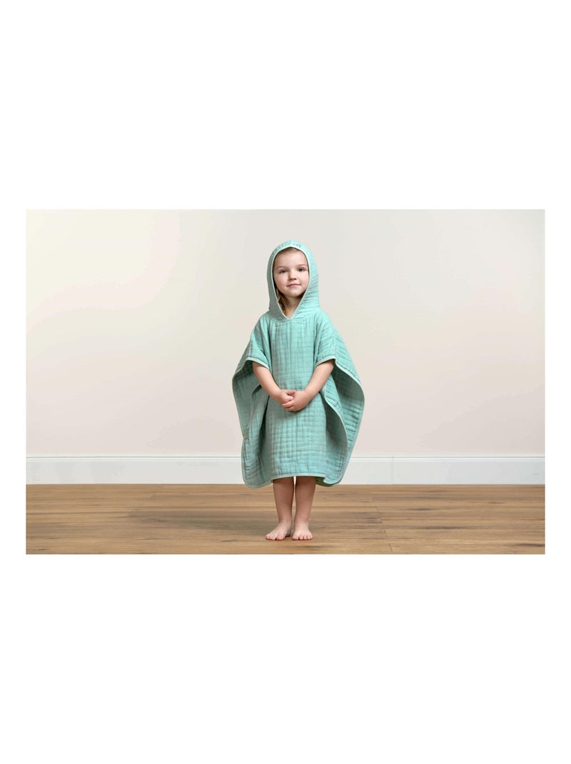 Poncho Enfant in garza di cotone PROMO LINGE Verde salvia - Kiabi