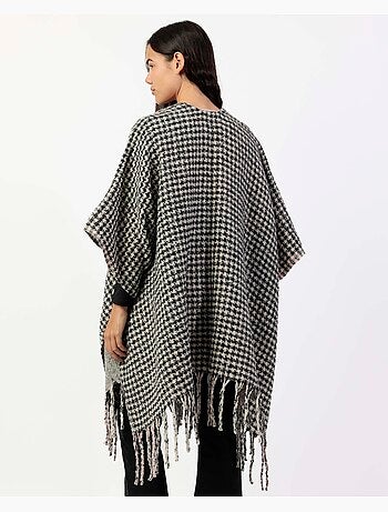 Poncho in maglia aperta bifacciale a strati alla moda da donna ADMAS