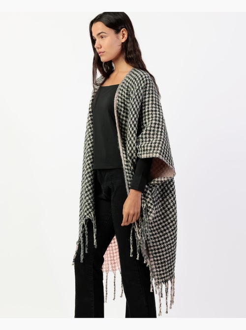 Poncho in maglia aperta bifacciale a strati alla moda da donna ADMAS - Kiabi Poncho in maglia aperta bifacciale a strati alla moda da donna ADMAS - Kiabi
