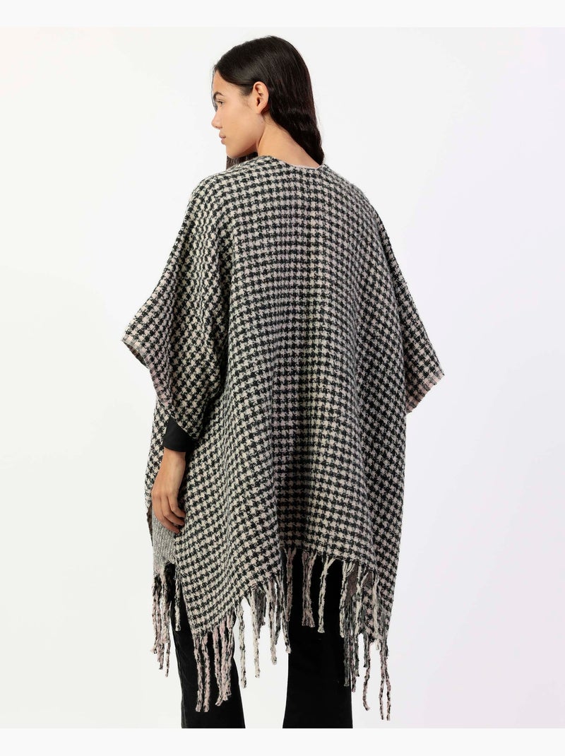 Poncho in maglia aperta bifacciale a strati alla moda da donna ADMAS Grigio - Kiabi