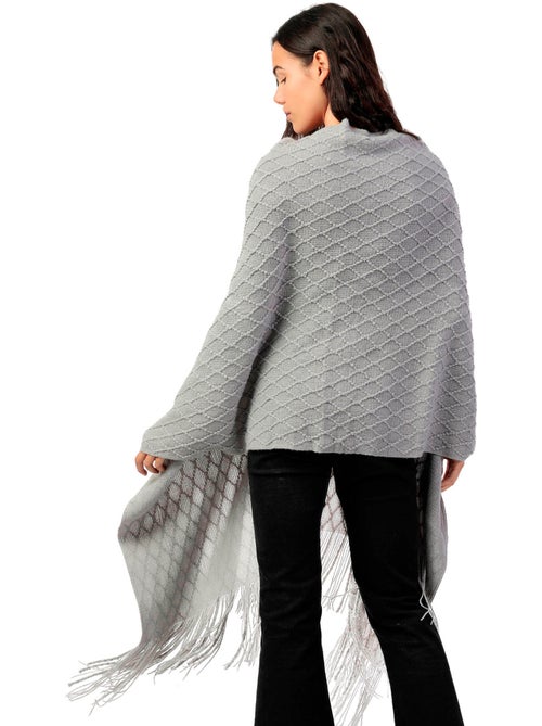Poncho in maglia aperta da donna ADMAS con bottoni ed eleganza lavorata a maglia - Kiabi