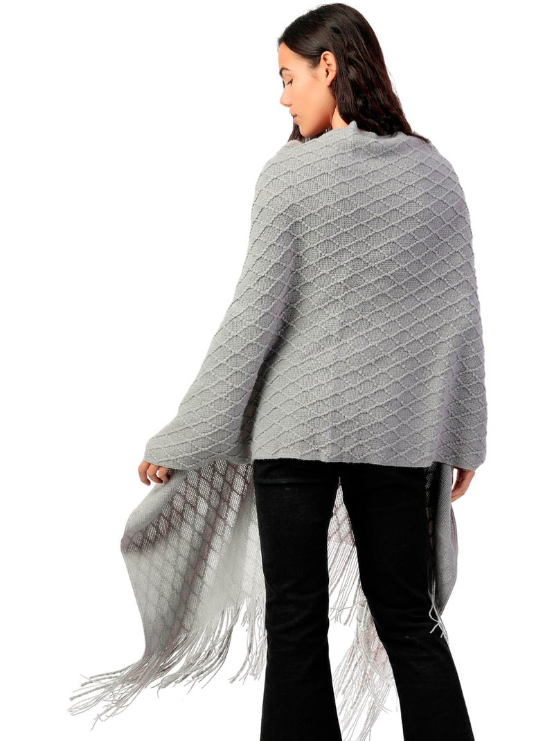Poncho in maglia aperta da donna ADMAS con bottoni ed eleganza lavorata a maglia Grigio - Kiabi