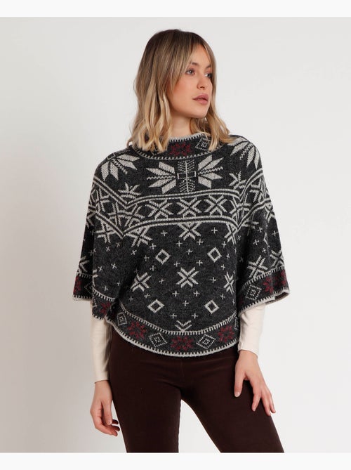 Poncho in maglia con bordo innevato ADMAS da donna - Kiabi Poncho in maglia con bordo innevato ADMAS da donna - Kiabi