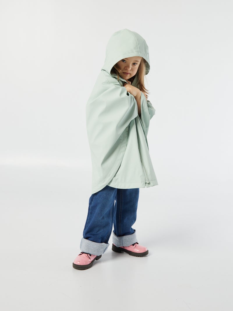 Poncho in materiale gommato con cappuccio - collezione facile da indossare VERDE - Kiabi
