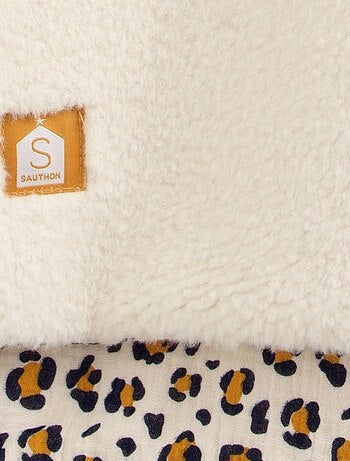 Poncho in sherpa con interno in garza di cotone leopardata per - SAUTHON
