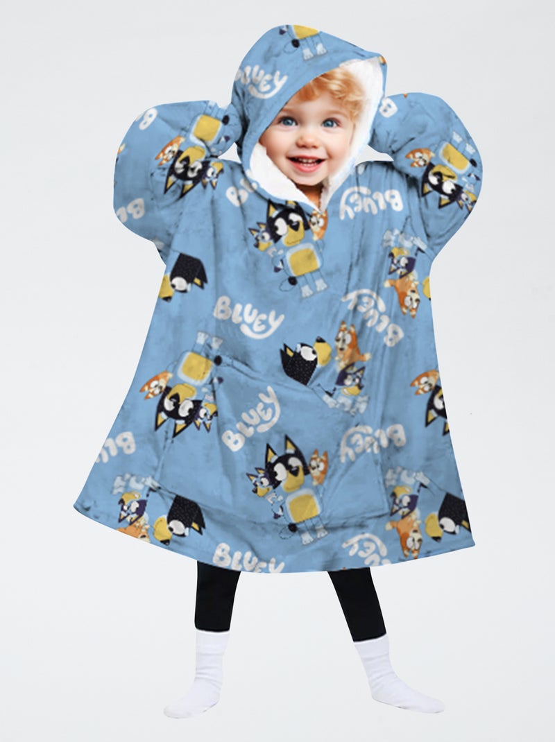 Poncho plaid 'Bluey' Blu - Kiabi