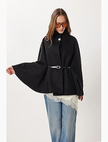 Poncho testurizzato con cintura istanbul
