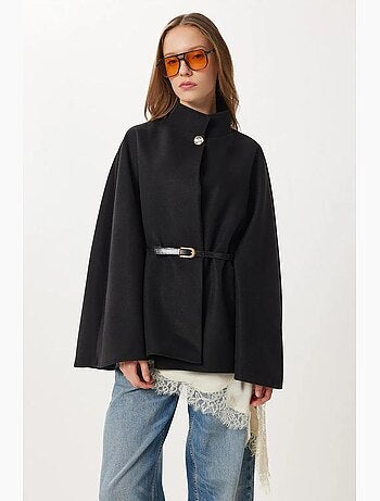 Poncho testurizzato con cintura istanbul