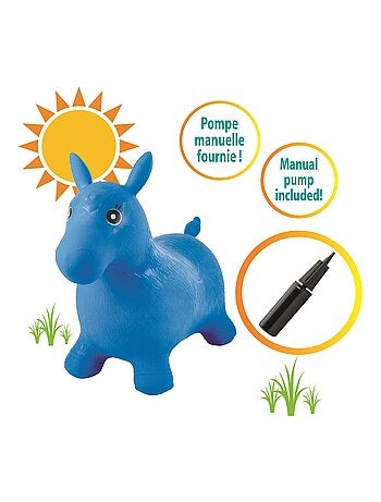 Poney gonfiabile con tuta di peluche