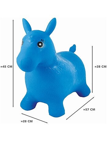 Poney gonfiabile con tuta di peluche