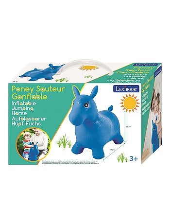 Poney gonfiabile con tuta di peluche