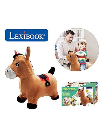 Poney gonfiabile con tuta in peluche
