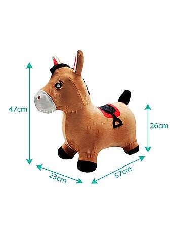 Poney gonfiabile con tuta in peluche