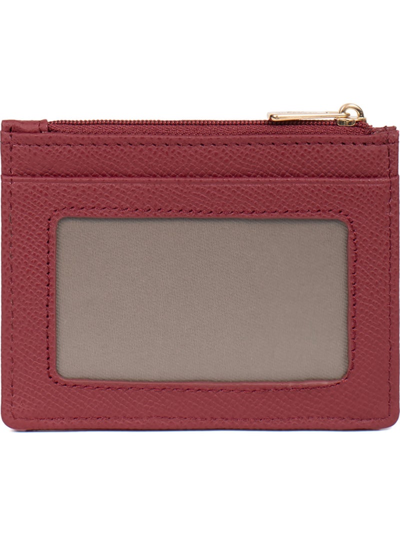 Porta-carte - 1 volet - Pelle AUDE Rosso carminio - Kiabi