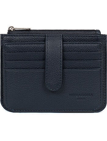 Porta-carte - 1 volet - pelle confort hexagona