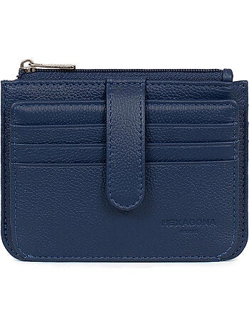 Porta-carte - 1 volet - pelle confort hexagona