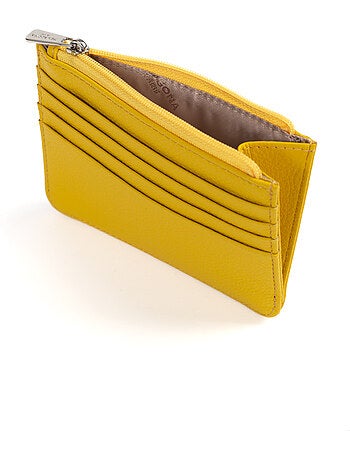 Porta-carte - 1 volet - pelle confort hexagona