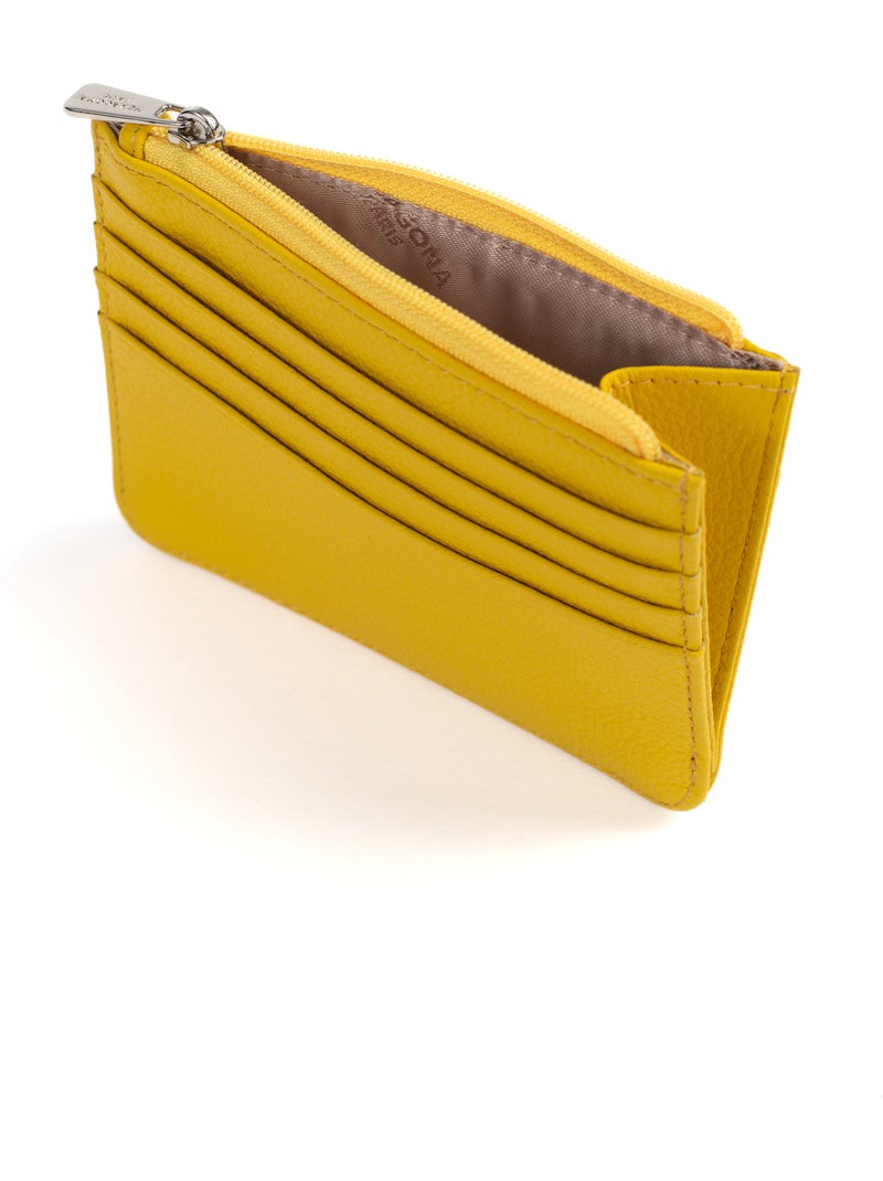 Porta-carte - 1 volet - pelle confort hexagona Giallo - Kiabi