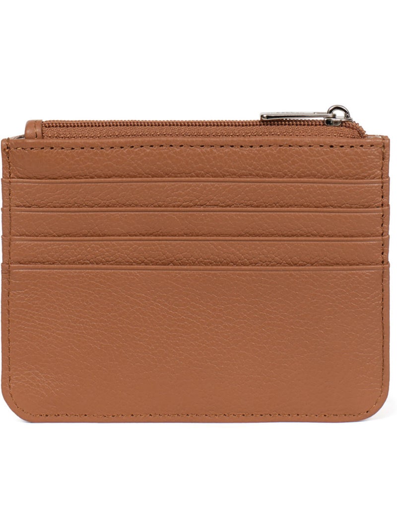Porta-carte - 1 volet - pelle confort hexagona Marrone chiaro - Kiabi