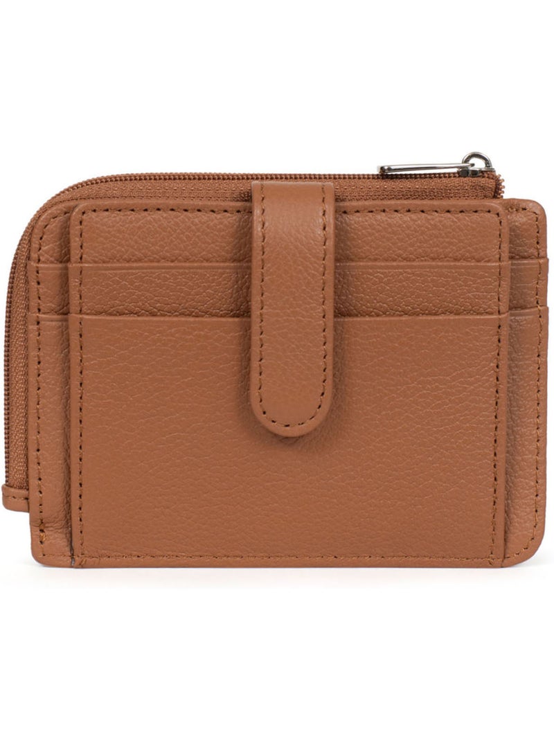 Porta-carte - 1 volet - pelle confort hexagona Marrone chiaro - Kiabi